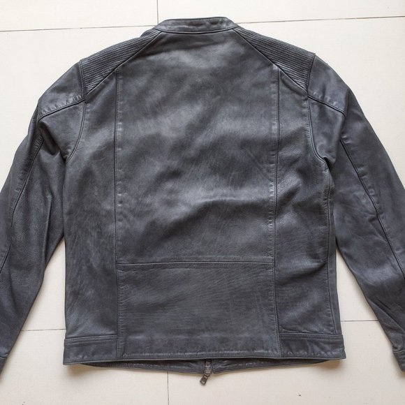 JOHN VARVATOS STAR USA BAND COLLAR LEATHER JACKET - Picture 10 of 10